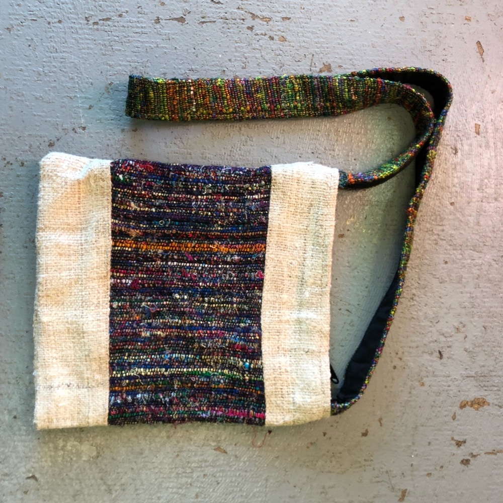 11x12" Hemp and Recycled Silk Purses Shoulder Bag